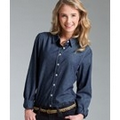 Women's Straight Collar Chambray Shirt